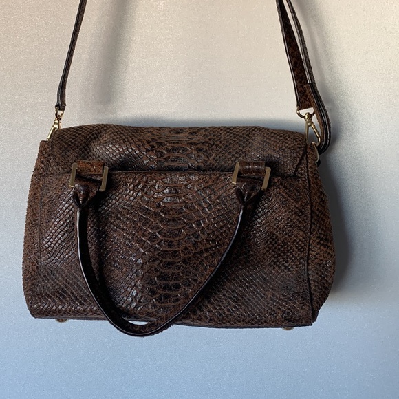 Michael Kors suede snake print to a brown handbag - Picture 4 of 9